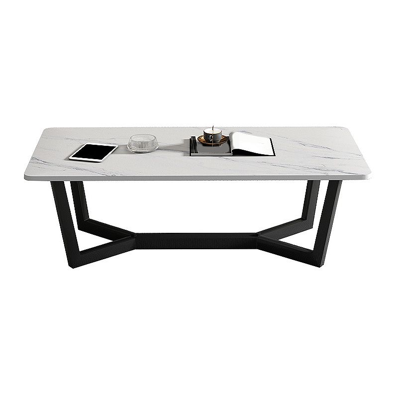 17.7"H Square White Slate Metal Frame Coffee Table for Living Room Clearhalo 'Coffee & Accent Tables' 'Coffee Tables' 'coffee_tables' 'furn' 'furn_coffee_tables' 'Furniture' 'furniture_coffee_tables' 'Living Room Furniture' 1200x1200_61566ba1-9eb7-42b2-bfeb-23f7868e954c