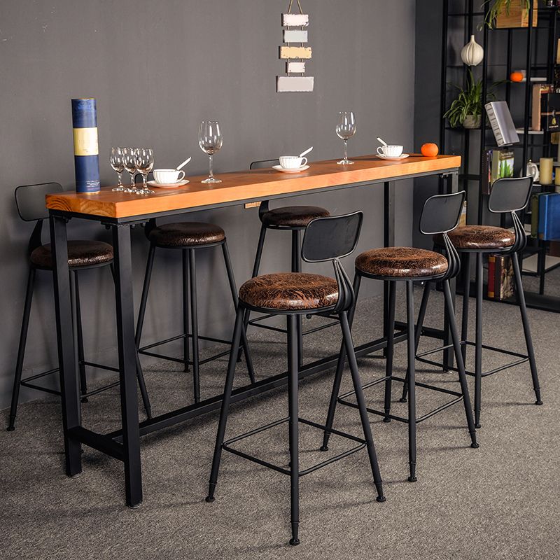 Industrial Style Bar Table Rectangle Solid Wood Pub Bar Table in Brown Clearhalo 'Bar Furniture' 'Bar Tables' 'bar_tables' 'furn' 'furn_bar_tables' 'Furniture' 'Kitchen & Dining Furniture' 1200x1200_61583b69-cfb3-4ccf-a988-84d1b5a63622