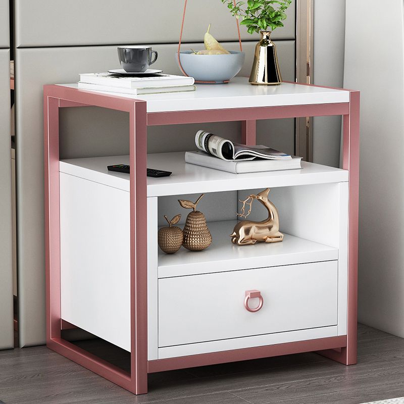 18 pouces H Nightand Imitation Imitation Wood Dather Storage Modern Night Table