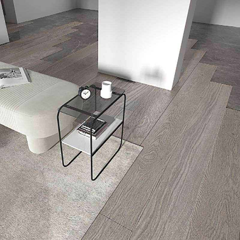 Modern Rectangular Glass Side End Table Sled Side Table with Metal Base Clearhalo 'Coffee & Accent Tables' 'End & Side Tables' 'end_side_tables' 'furn' 'furn_end_side_tables' 'Furniture' 'Living Room Furniture' 1200x1200_6159a42f-7aa3-402c-acb6-50d33983fb8f