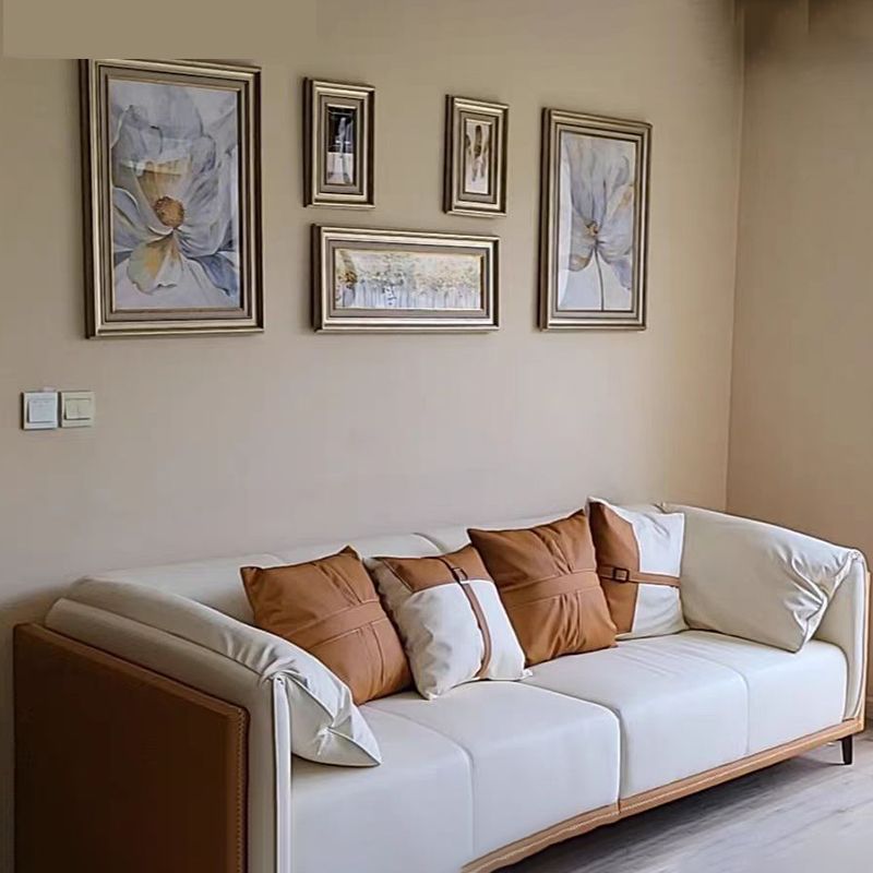 29.5" H Contemporary Faux Leather Pillow Top Arm Sofa for Living Room Clearhalo 'furn' 'furn_sofas' 'Furniture' 'Living Room Furniture' 'Sofa' 'sofas' 1200x1200_6159ae6b-2e4a-4615-a36f-04b07c97e976