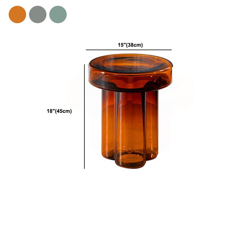 Tabella di accento laterale in vetro rotondo contemporaneo tavolo laterale.