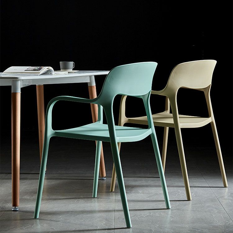 Modern Stackable Chair Dining Arm Open Back Chairs with Plastic Legs for Kitchen Clearhalo 'Dining Chairs' 'Dining Tables & Seating' 'dining_chair' 'furn' 'furn_dining_chair' 'Furniture' 'furniture_dining_chair' 'Kitchen & Dining Furniture' 1200x1200_615d426f-06d6-4baf-9935-68a96132614c