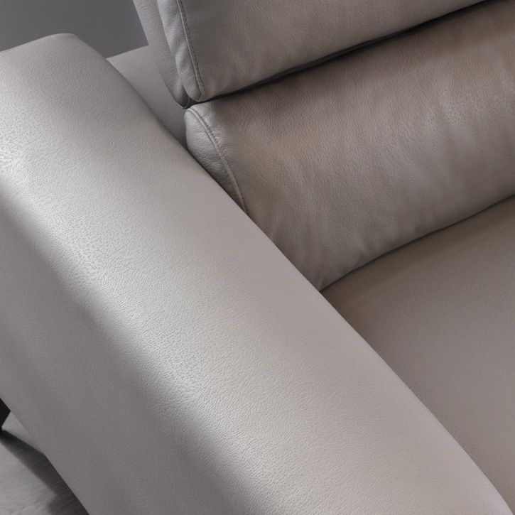 Sala de estar industrial Setente Faux Faux Leather Square Cushions Sofá