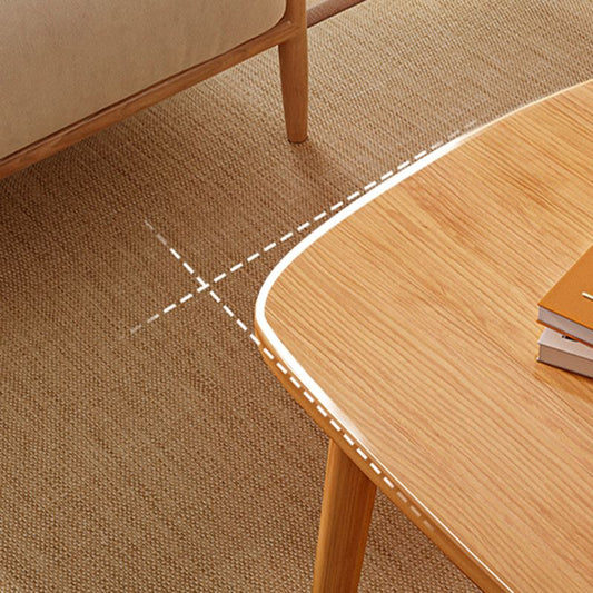 Contemporary Wooden Single Coffee Table 4 Legs Folding Cocktail Table with Storage Shelf