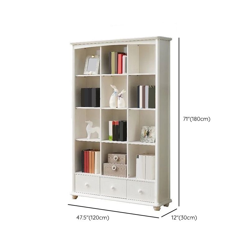 Wooden Closed Back Bookcase Standard Contemporary Bookshelf with Shelves