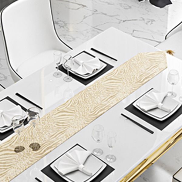 Metal Traditional Luxury Rectangle Indoor Table Glass Top Table with 4 Legs Clearhalo 'Dining Tables & Seating' 'Dining Tables' 'dining_table' 'furn' 'furn_dining_table' 'Furniture' 'furniture_dining_table' 'Kitchen & Dining Furniture' 'kitchen' 'kitchen_dining_table' 1200x1200_615ef005-acfb-4be3-9dce-5c40f42c0076