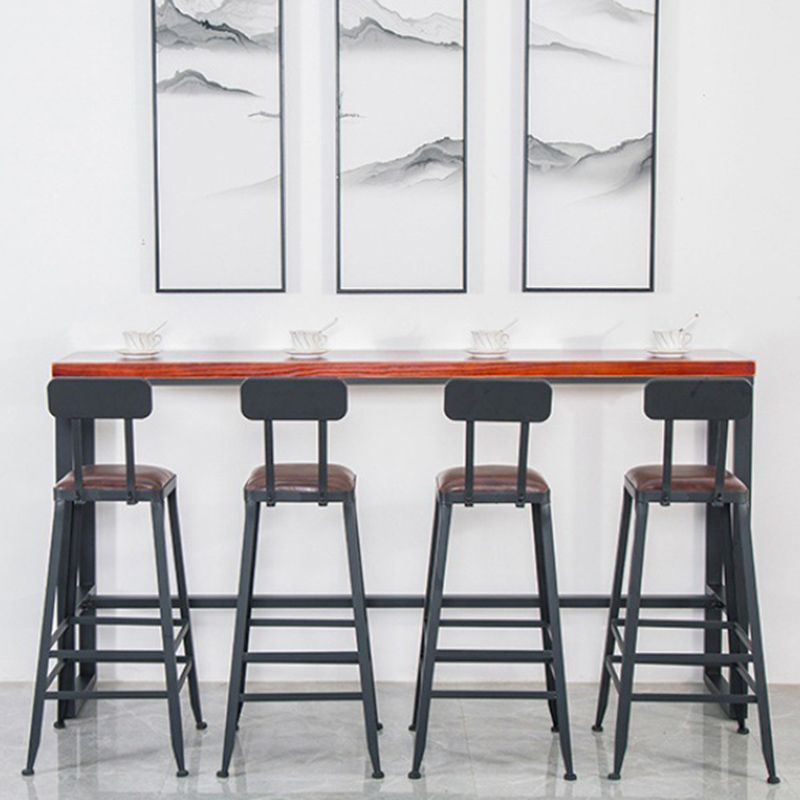 Solid Wood Bar Table Industrial Brown Dining Table for Kitchen Use Clearhalo 'Bar Furniture' 'Bar Tables' 'bar_tables' 'furn' 'furn_bar_tables' 'Furniture' 'Kitchen & Dining Furniture' 1200x1200_61611674-ebeb-4da8-9e33-cd57207484f8