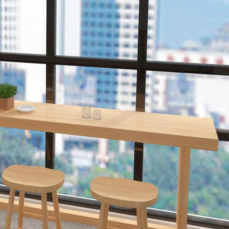 Natural Solid Wood Bar Dining Table Rectangle Bar Height Pub Table Clearhalo 'Bar Furniture' 'Bar Tables' 'bar_tables' 'furn' 'furn_bar_tables' 'Furniture' 'Kitchen & Dining Furniture' 1200x1200_6161d15b-a0d8-45d1-abd5-38d266ecef70