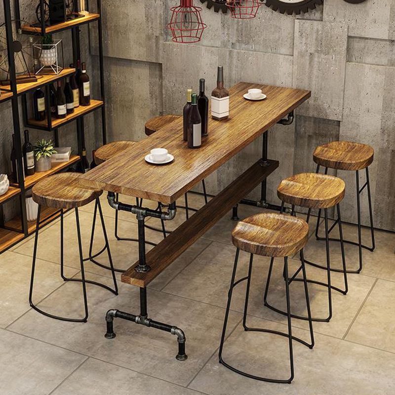 1/4/7 Pieces Counter Height Pub Set Industrial Wood Counter Set Clearhalo 'Bar Furniture' 'furn' 'furn_home_bar_bar_sets' 'Furniture' 'Home Bars & Bar Sets' 'home_bar_bar_sets' 'Kitchen & Dining Furniture' 1200x1200_6162e591-0ba0-4123-a802-2d59092a14b0