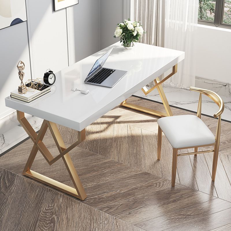 Solid Wood Rectangular Writing Desk Glam Office Desk for Home Clearhalo 'furn' 'furn_office_desk' 'Furniture' 'Office Desks' 'Office Furniture' 'office_desk' 1200x1200_616312f3-602d-48b9-9aeb-acaf75de1a31