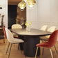 Modern Wood Oval Black Dinette Table Wood Base Dining Table for Living Room