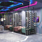 Industrial Metal Wine Bottle Holder Black Floor Bottle Wine Rack 5.9"Wide Clearhalo 'furn' 'furn_wine_racks' 'Furniture' 'Kitchen & Dining Furniture' 'Wine Racks' 'wine_racks' 1200x1200_6163d4f4-a9cc-49ec-8c40-dbee700849ec