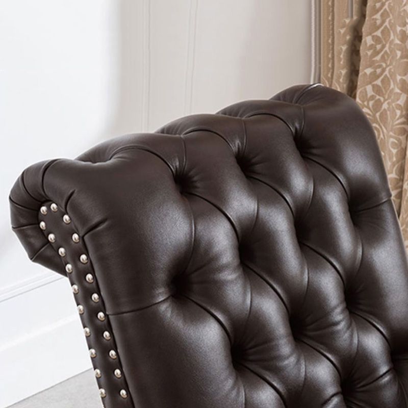 Glam Genuine Leather Chaise Lounge Indoor One Armed Floor Chair Clearhalo 'Chairs & Seating' 'Chaise Lounge' 'chaise_lounge' 'furn' 'furn_chaise_lounge' 'Furniture' 'Living Room Furniture' 1200x1200_61642cdb-eaa2-4b9a-8e63-88f9605d4fee