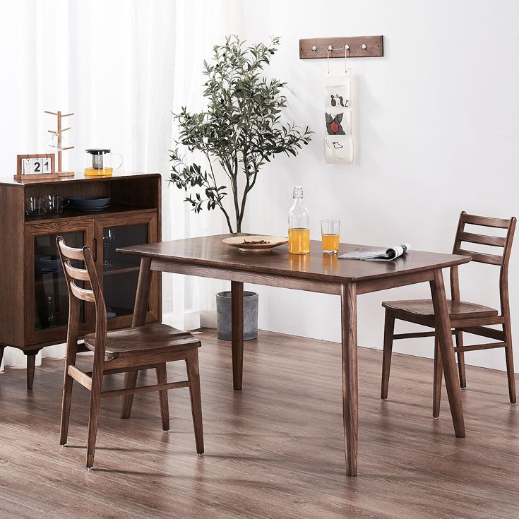 Mid-Century Modern Dining Table Brown Rectangle Solid Wood Dining Table Clearhalo ' dining_table' 'Dining Tables & Seating' 'Dining Tables' 'furn' 'furn_dining_table' 'Furniture' 'furniture_dining_table' 'Kitchen & Dining Furniture' 'kitchen&dining_furn' 'kitchen' 'kitchen_dining_table' 1200x1200_6164377a-53e6-4f60-8533-2ac19a55f53d