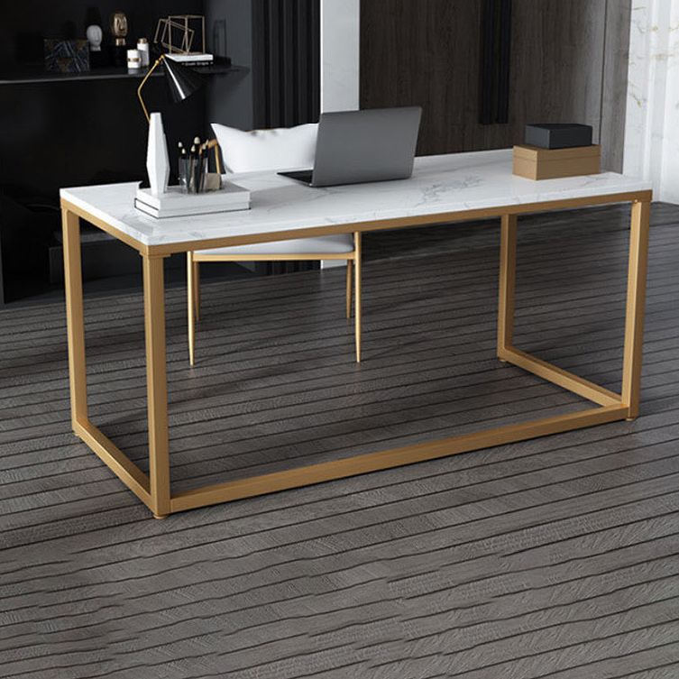 Glam Stone Office Desk 29.53-inch Tall Rectangular Writing Desk Clearhalo 'furn' 'furn_office_desk' 'Furniture' 'Office Desks' 'Office Furniture' 'office_desk' 1200x1200_61647174-258b-4e51-accc-c6f9ccb144b7