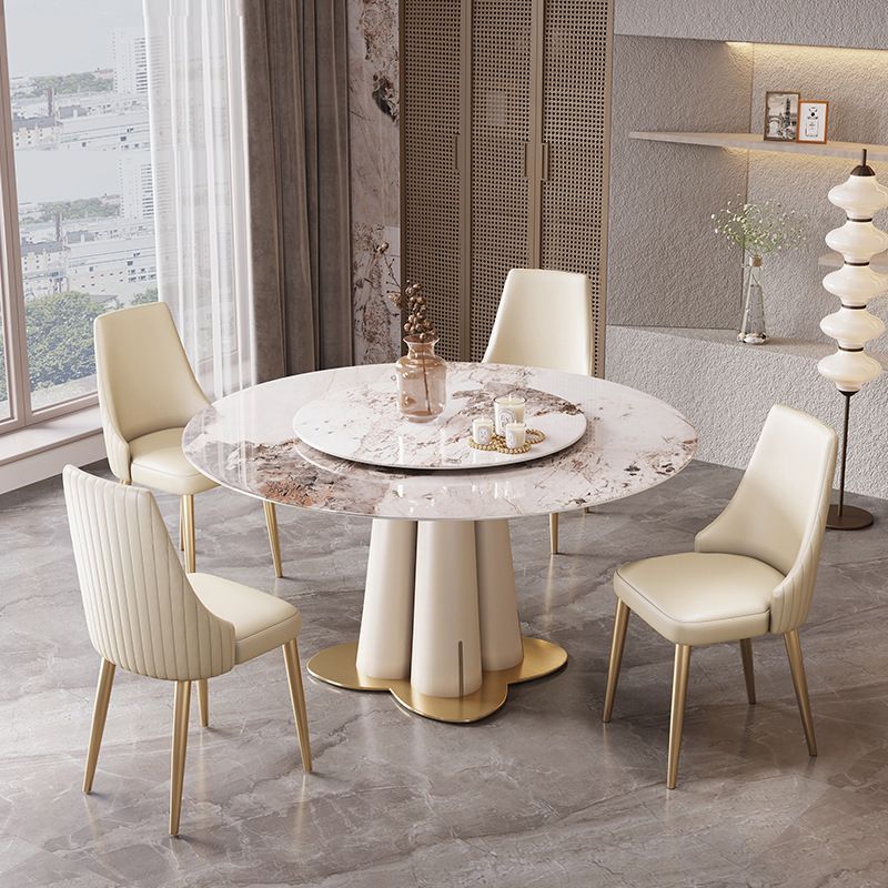 Glam 1/3/4/5/7 Pieces Dining Sets Round Dining Room Table Set Clearhalo 'Dining Room Sets' 'Dining Tables & Seating' 'dining_room_set' 'furn' 'furn_dining_room_set' 'Furniture' 'furniture_dining_room_set' 'Kitchen & Dining Furniture' 1200x1200_6166b43a-0b4d-4901-938d-cd078772ff72