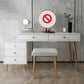 Wood and Metal Vanity Table with Stool Accent 5 Drawers Makeup Desk Clearhalo 'Bedroom Furniture' 'furn' 'furn_makeup_vanities' 'Furniture' 'Makeup Vanities' 'makeup_vanities' 1200x1200_61693019-34ad-4e17-be75-12ad0e39a767