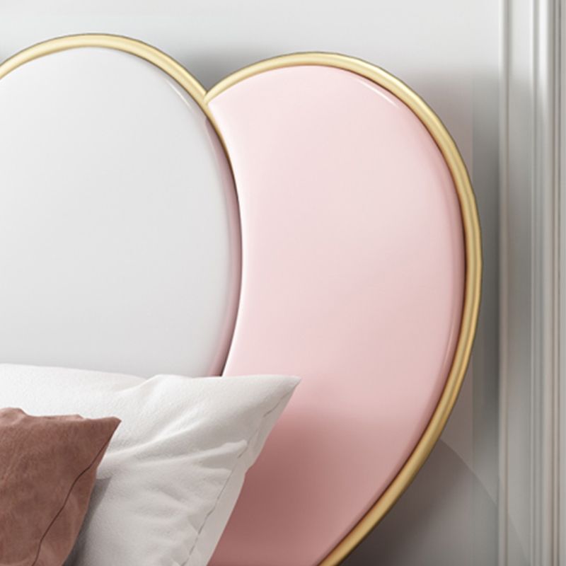 Metal Panel Bed Glam 51" Tall Standard Bed with Upholstered Headboard