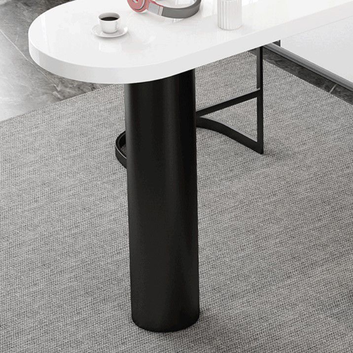 Stone Top Bar Dining Table Contemporary White Bar Dining Table with 3 Legs Clearhalo 'Bar Furniture' 'Bar Tables' 'bar_tables' 'furn' 'furn_bar_tables' 'Furniture' 'furniture_bar_tables' 'Kitchen & Dining Furniture' 1200x1200_61695f9a-273e-472a-87f0-83e21e0b99f0