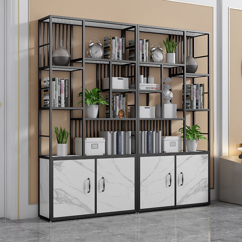 Contemporary 70.87" H Metal Shelf Open Bookcase for Living Room Clearhalo 'Bookcases' 'furn' 'furn_bookcases' 'Furniture' 'Office Furniture' 1200x1200_6169765b-0e2f-4bb2-94f9-52766c8fdd90