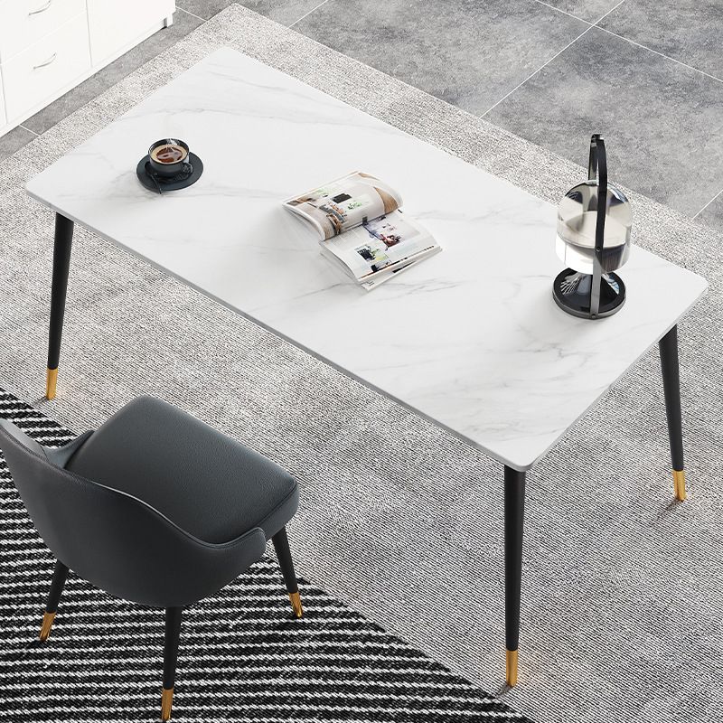 Descrito de escritura de piedra contemporánea escritorio de oficina de 29.53 pulgadas de altura con base de Parsons