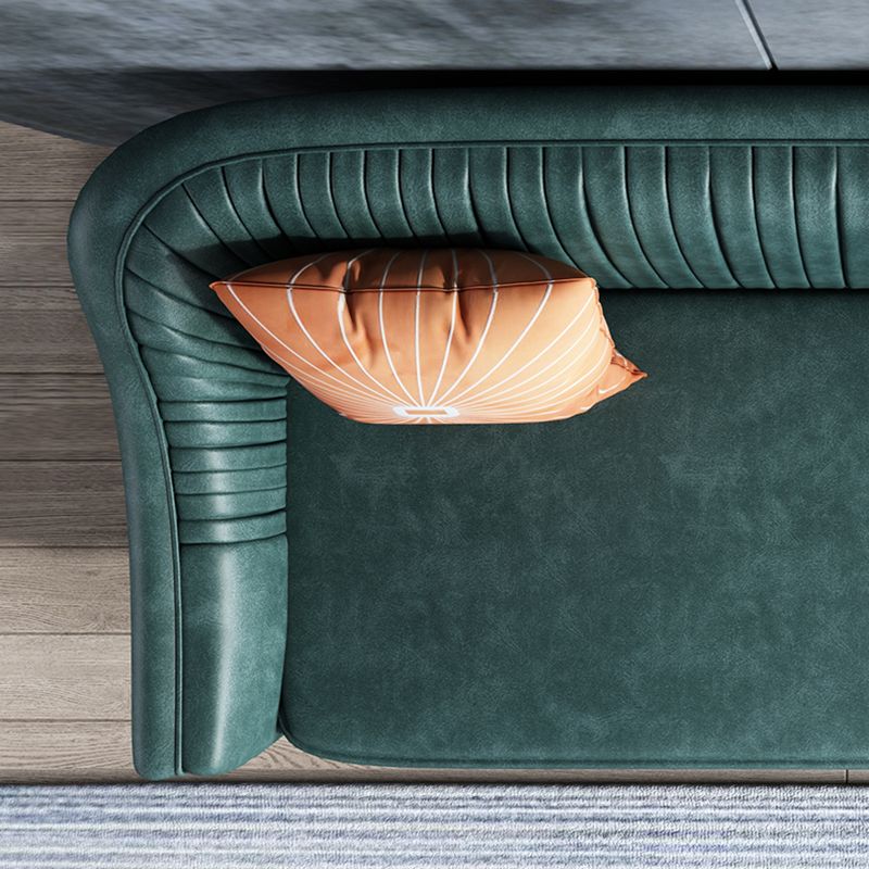 Faux Leather Modern Sofa 31 "W Sloped Arm Sofa for Living Room Clearhalo 'furn' 'furn_sofas' 'Furniture' 'furniture_sofas' 'kitchen' 'kitchen_sofas' 'Living Room Furniture' 'Sofa' 'sofas' 1200x1200_616a5950-5245-4034-9714-e09235910ad9