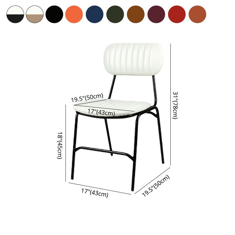 Industrial Metal Dining Room Chairs Open Back Dining Side Armless Dining Chairs (Set of 2) Clearhalo ' kitchen&dining_furn' 'Dining Chairs' 'Dining Tables & Seating' 'dining_chair' 'furn' 'furn_dining_chair' 'Furniture' 'furniture_dining_chair' 'Kitchen & Dining Furniture' 'kitchen' 1200x1200_616a815b-d883-4a7b-af00-65bb8f98f138