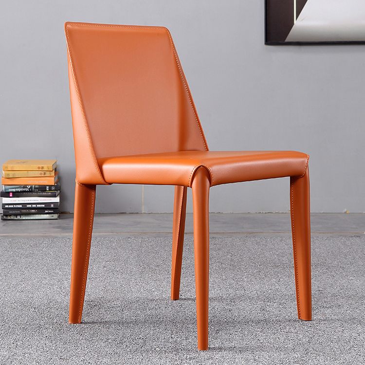 Modern Leather Restaurant Side Chair Solid Back Dining Armless Chair Clearhalo ' kitchen&dining_furn' 'Dining Chairs' 'Dining Tables & Seating' 'dining_chair' 'furn' 'furn_dining_chair' 'Furniture' 'furniture_dining_chair' 'Kitchen & Dining Furniture' 'kitchen' 1200x1200_616a8b9e-51b8-4e67-b784-3c3dadd3b09a