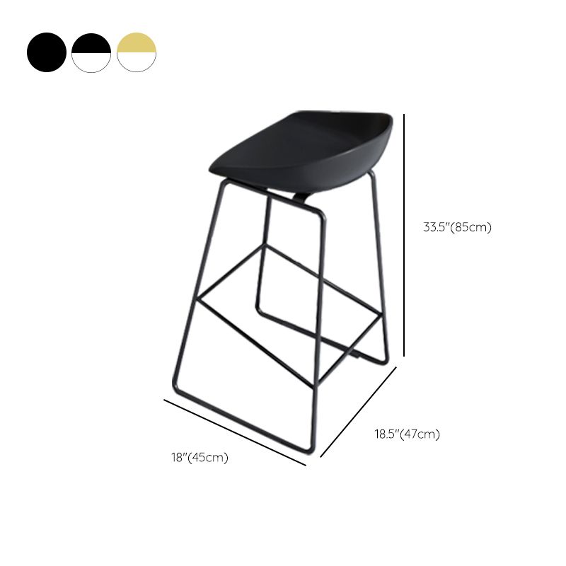 Glam Acrylic Bar Stools Low Back Dining Stools with Metal Base