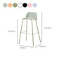 Indoor Glam Armless Low Back Bar Stool Plastic Stool with Steel Legs