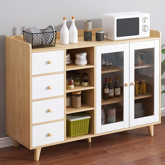 Porta di vetro Sideboard contemporanea ingegnerizzato in legno per la cucina