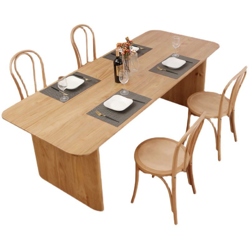 Modern 1/2/5/7 Pieces Rectangle Dining Set Pine Wood Dining Table with Chairs Clearhalo 'Dining Room Sets' 'Dining Tables & Seating' 'dining_room_set' 'furn' 'furn_dining_room_set' 'Furniture' 'furniture_dining_room_set' 'Kitchen & Dining Furniture' 'kitchen&dining_furn' 'kitchen' 1200x1200_616cd91b-e4e6-4479-88ec-0ff3954c66ae