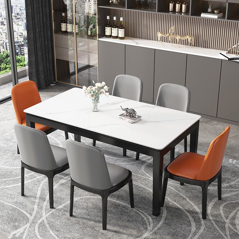Stone Top Dining Table Modern Rectangle Dining Table with 4 Wood Legs Clearhalo 'Dining Tables & Seating' 'Dining Tables' 'dining_table' 'furn' 'furn_dining_table' 'Furniture' 'furniture_dining_table' 'Kitchen & Dining Furniture' 'kitchen' 'kitchen_dining_table' 1200x1200_616ce0ae-3bb0-4ad4-b262-b88e8a63438d