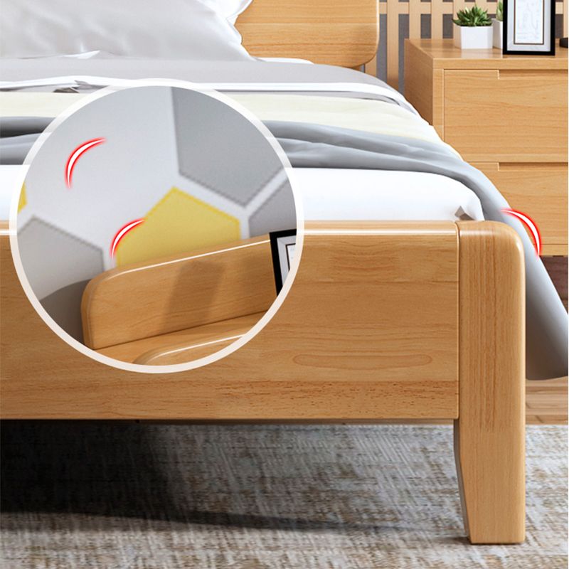 Lit de panneau en bois massif moderne lit naturel lit naturel avec tête de lit