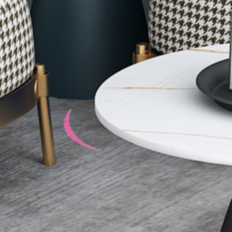 Slate Round Coffee Table Glam Pedestal No Distressing Coffee Table Set