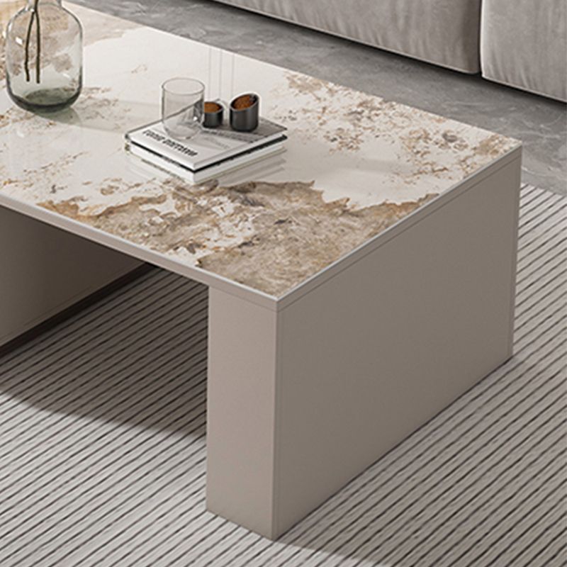 Glam Coffee Table Rectangle Stone Single Cocktail Table with Storage Drawers Clearhalo 'Coffee & Accent Tables' 'Coffee Tables' 'coffee_tables' 'furn' 'furn_coffee_tables' 'Furniture' 'Living Room Furniture' 1200x1200_616dcce6-f664-4eef-931e-b41e1c6b4405