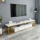 Glam Stone TV Media Stand 16" W Scaffalatura aperta Console TV con cassetti