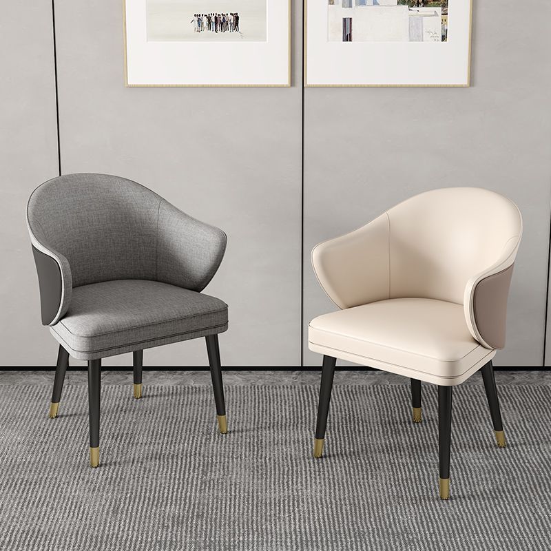 Glam Metal Dining Room Chairs PU Leather Dining Arm Chair for Restaurant Use Clearhalo ' kitchen&dining_furn' 'Dining Chairs' 'Dining Tables & Seating' 'dining_chair' 'furn' 'furn_dining_chair' 'Furniture' 'furniture_dining_chair' 'Kitchen & Dining Furniture' 'kitchen' 1200x1200_616e891c-e12a-424b-8cbd-e24656b940ed