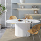 Oval Shape White Tone Table Simplicity Pedestal Table for Dining Room Clearhalo ' dining_table' 'Dining Tables & Seating' 'Dining Tables' 'furn' 'furn_dining_table' 'Furniture' 'furniture_dining_table' 'Kitchen & Dining Furniture' 'kitchen&dining_furn' 'kitchen' 'kitchen_dining_table' 1200x1200_616ee0db-9c61-4871-9df9-2eb12a7d9b10