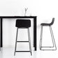 Taburete de bar nórdico con respaldo bajo, taburete de bar de plástico con patas de metal para el hogar