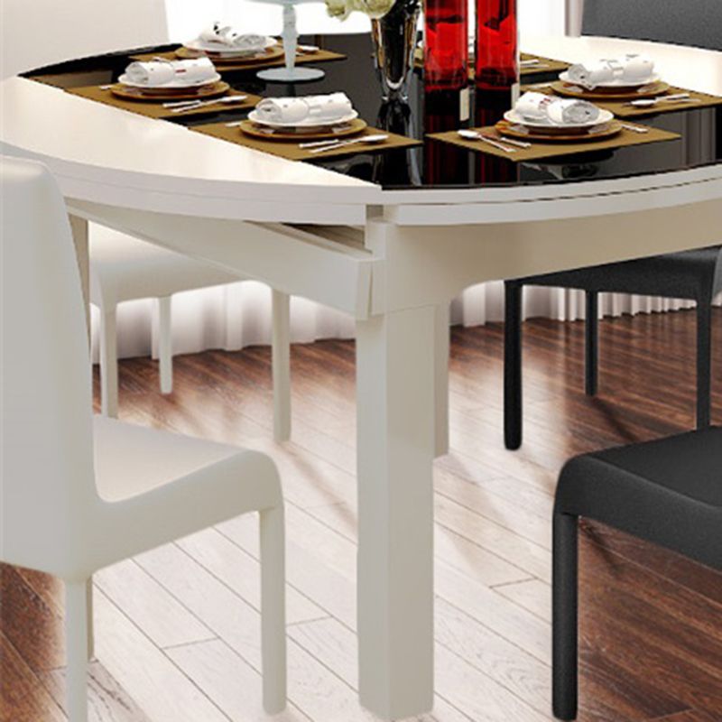 キッチンのための現代的な強化ガラストップダイニングルームセット折りたたみ