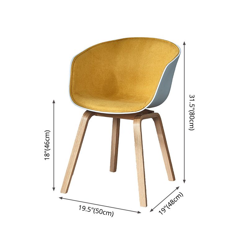 Modern White Solid Back Dining Arm Chair Wood Kitchen Dining Arm Chair Clearhalo ' kitchen&dining_furn' 'Dining Chairs' 'Dining Tables & Seating' 'dining_chair' 'furn' 'furn_dining_chair' 'Furniture' 'furniture_dining_chair' 'Kitchen & Dining Furniture' 'kitchen' 1200x1200_6172a8bb-c44d-4872-bf86-cc7754215958