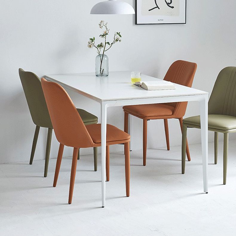 Industrial Home Side Chair Solid Back Metal Upholstered Dining Room Chair Clearhalo ' kitchen&dining_furn' 'Dining Chairs' 'Dining Tables & Seating' 'dining_chair' 'furn' 'furn_dining_chair' 'Furniture' 'furniture_dining_chair' 'Kitchen & Dining Furniture' 'kitchen' 1200x1200_61731d31-623f-408b-a448-78dff3a52573