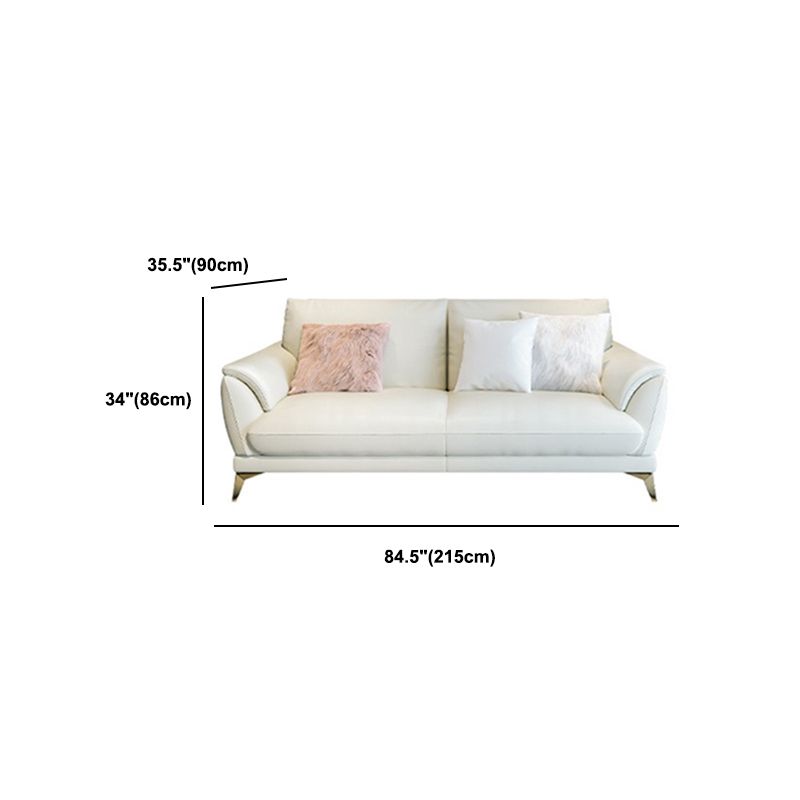 Panchina di divano standard contemporanea in pelle resistente alla macchia in bianco