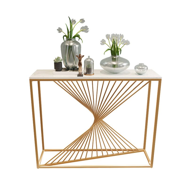 Table de consola contemporánea de 11 "de ancho Sofá de piedra rectángica