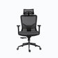 Chaise de bureau rotative en maille avec dossier haut noir, chaise de travail avec roulettes