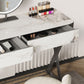 Luxurious Vanity Set 2 Storage Drawers with Padded Stool in White