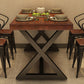 Industrial Solid Wood Dinner Room Kitchen Table Brown Square Trestle Table for Dining Room Clearhalo ' dining_table' 'Dining Tables & Seating' 'Dining Tables' 'furn' 'furn_dining_table' 'Furniture' 'furniture_dining_table' 'Kitchen & Dining Furniture' 'kitchen&dining_furn' 'kitchen' 'kitchen_dining_table' 1200x1200_61790725-82bf-49b5-8fce-3c32c910aa6b