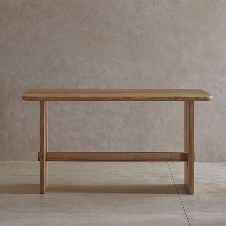 Modern Rectangle Trestle Dining Table Natural Ash Wood Table